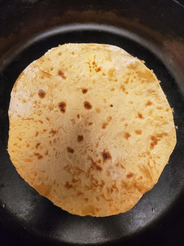 sweet potato tortilla in frying pan