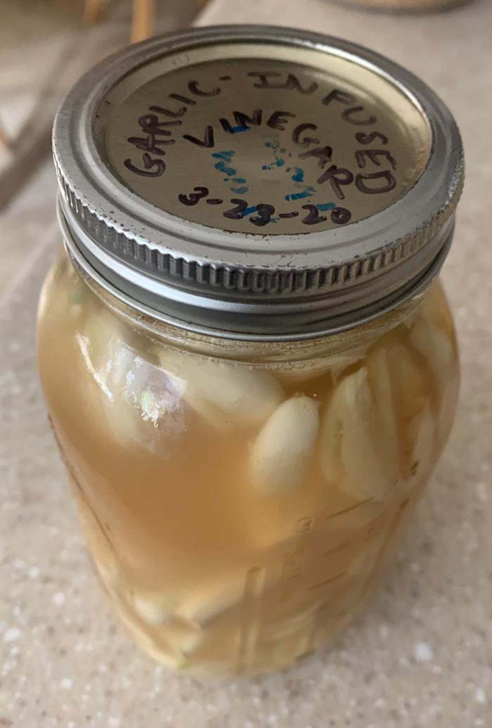 Made some garlic-infused vinegar today as part of the Herbal Medicine PEP badge