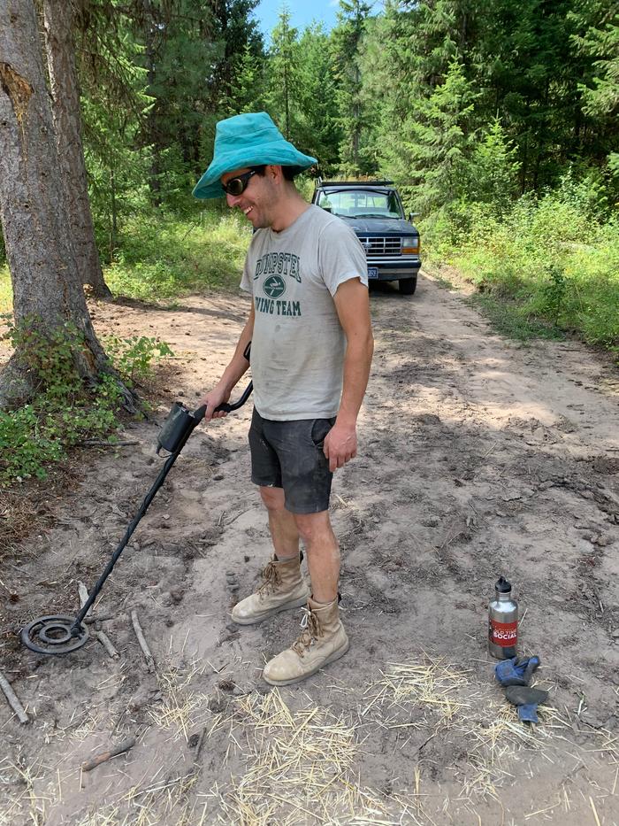 Fred prospecting for lost keys