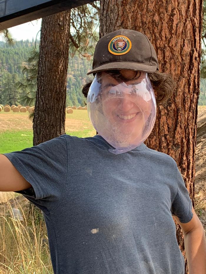 Jaqi&rsquo;s up-cycled, stylish new face shield (don&rsquo;t worry, we don&rsquo;t actually think this provides any safety)