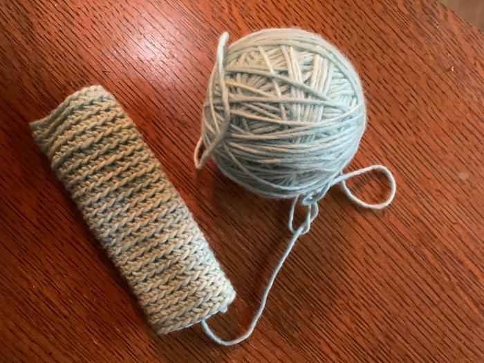 Crocheting a draft stopper for our doorway