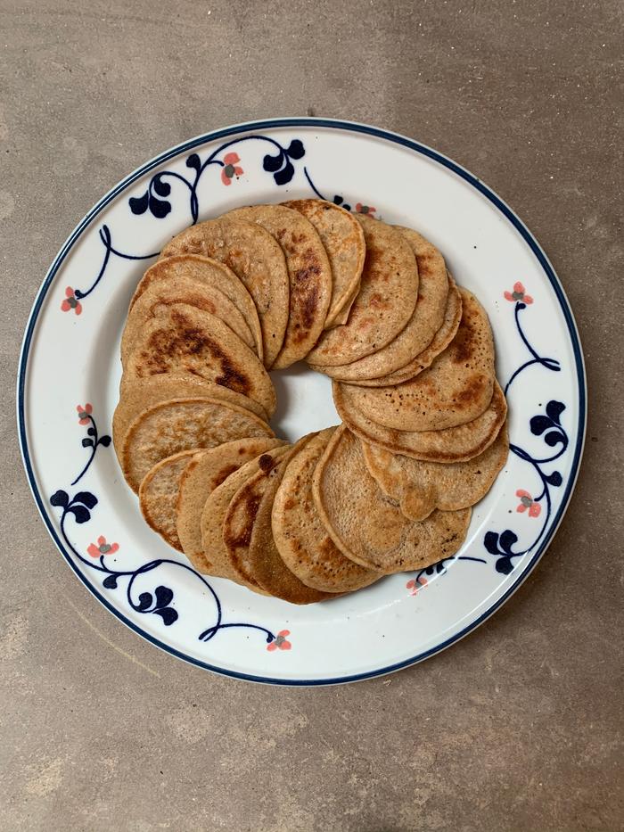 Josiah made beautiful sourdough pancakes for breakfast this morning