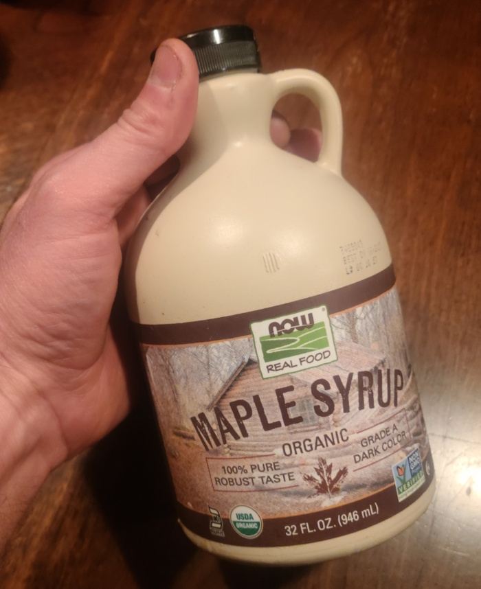 Thanks for the organic maple syrup, Uncle Mud...!