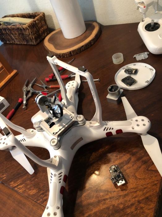 Drone surgery to try and fix the camera stabilizer 