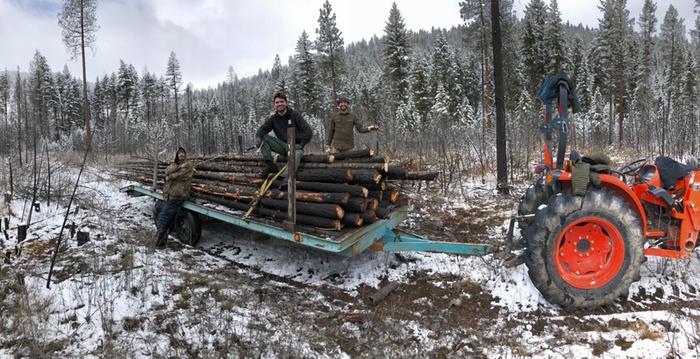 Fencing poles all loaded