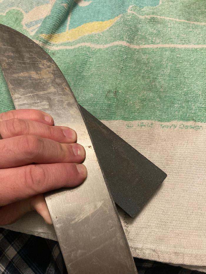 Sharpening on a whetstone 