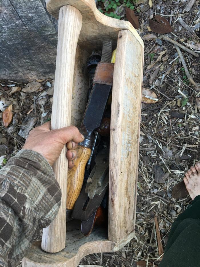 transporting the tools used to build it back to their homes