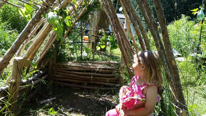 June of last year, I wove in hazel sticks to add stability, and to put in a 'back wall'