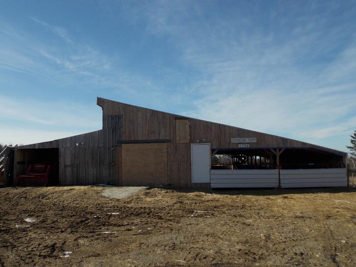 Our barn with gates across the front