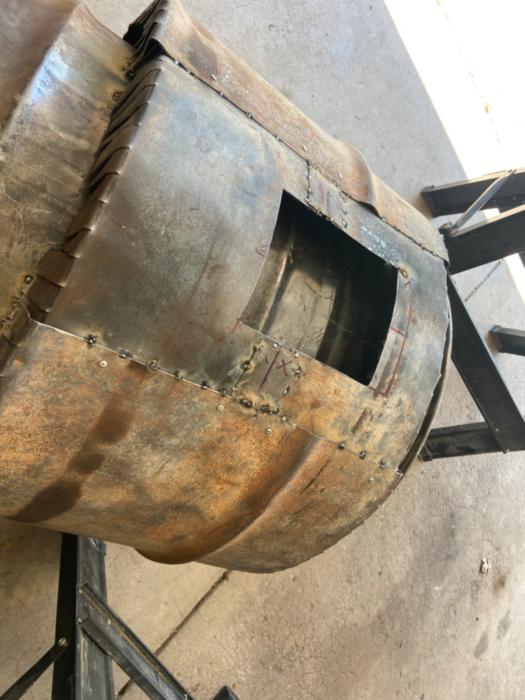the welded patch around the riser opening - so pretty!