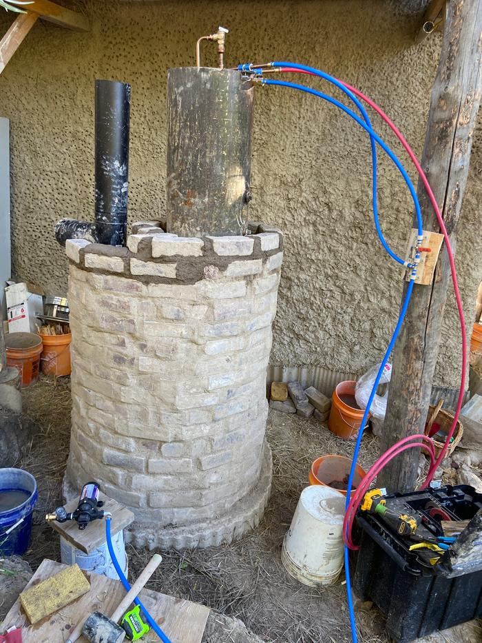 tank, exhaust, and plumbing set