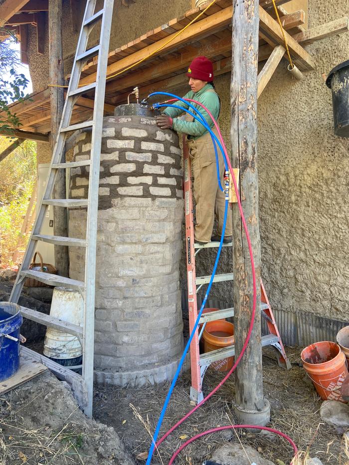 tapering the rows in to meet the tank