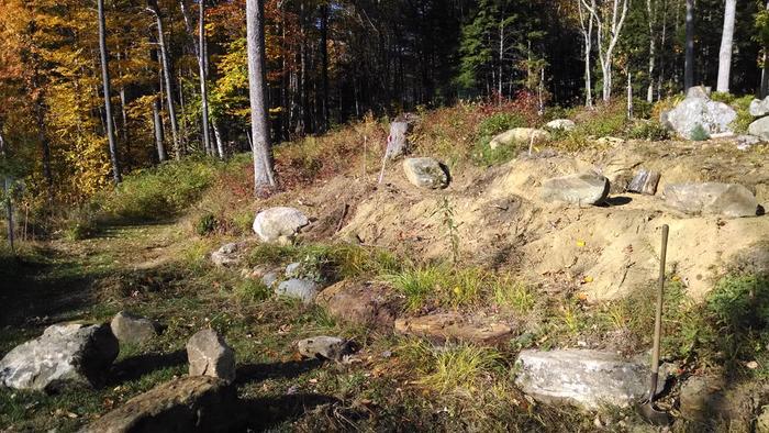 The boulders to still be put up there, plus the big white one