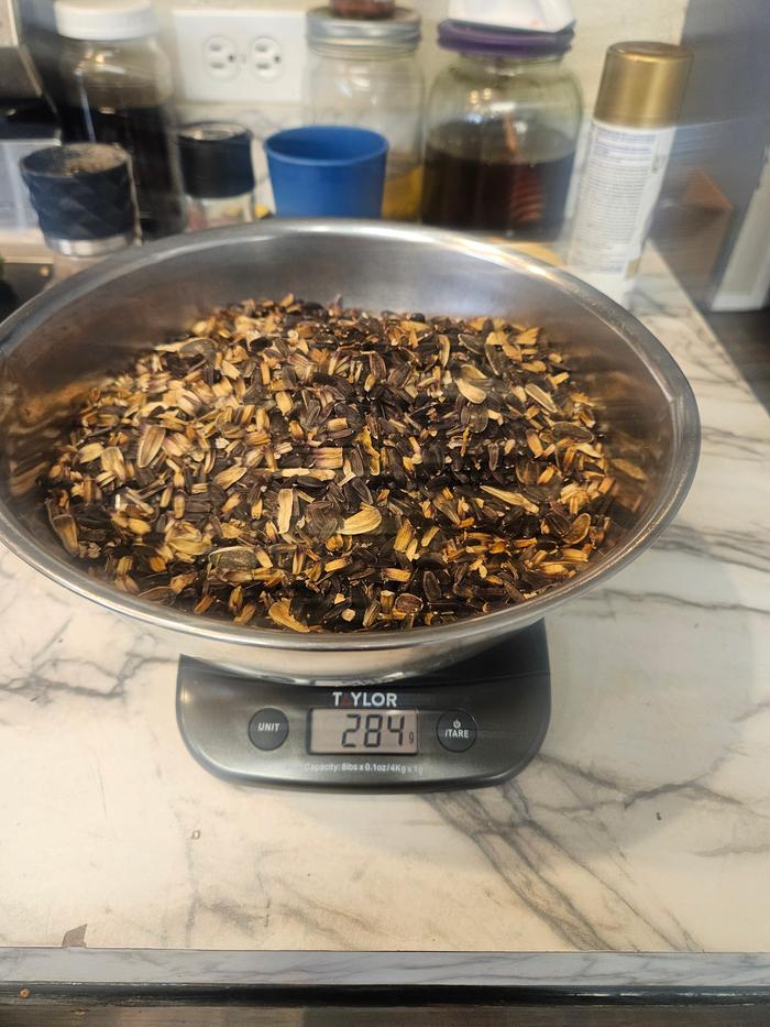 processed and weighed sunflower seed