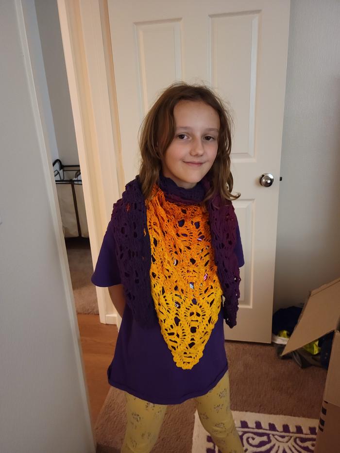 hand crocheted triangle scarf