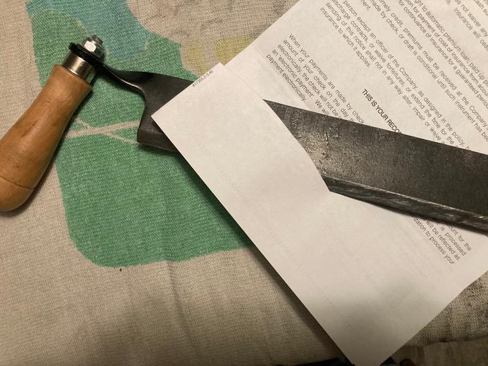 Cut paper after sharpening