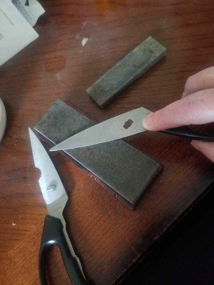 disassembled and sharpening 