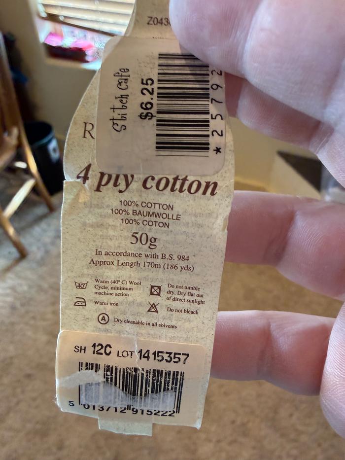The label from my yarn
