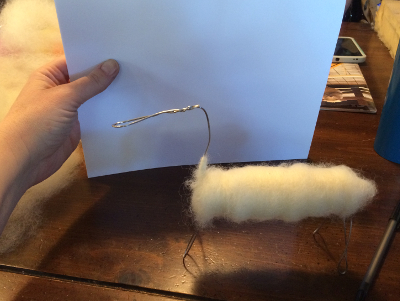 wire frame with some wool for body