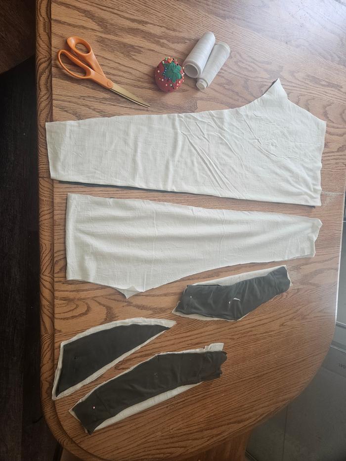 Pieces of fabric cut out