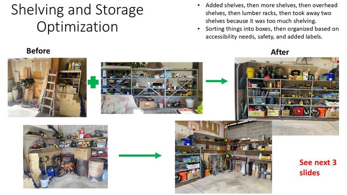 Shelving and storage optimizations part 1