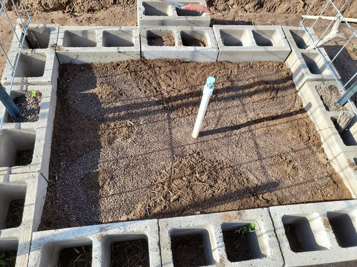Showing the mini-swale trenches filled in