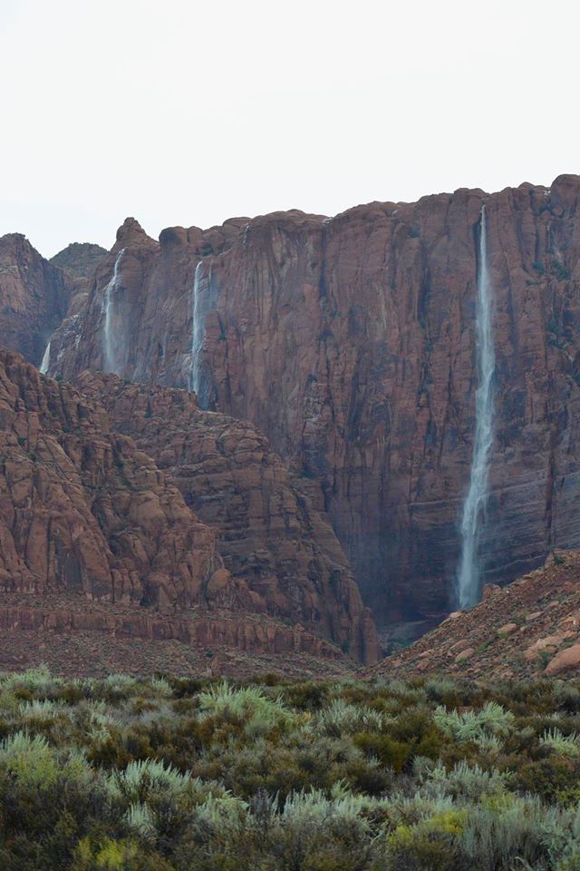 Cliffs behind me when we have a heavy thunderstorm .