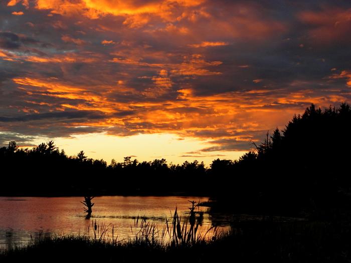 Sunset over lake
