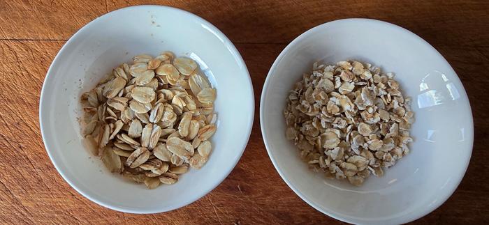 Whole grain and regular rolled oats