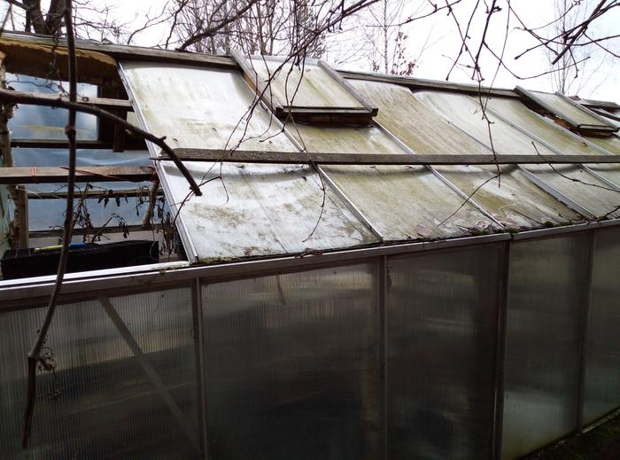 greenhouse with broken roof