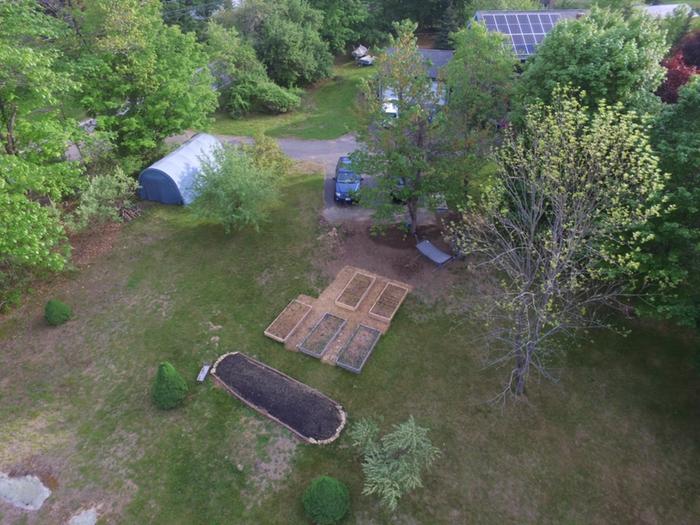 The fist few garden beds and one hugel mound