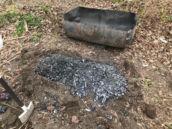 The finished pile of biochar
