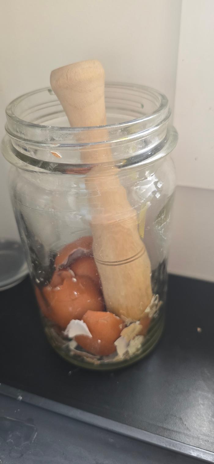 Eggshells in a jar
