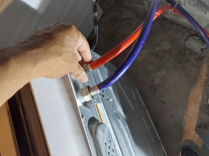 Check for water at the hoses