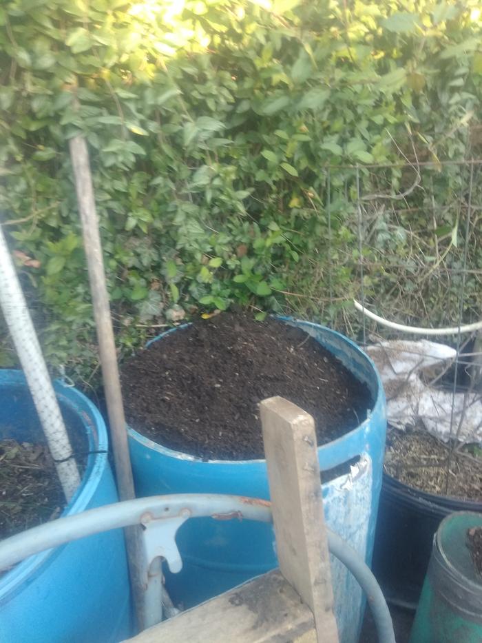 Filled container, waiting for plants. 
