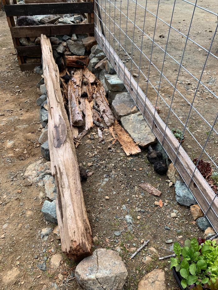 We put wood/bark on entire bottom layer