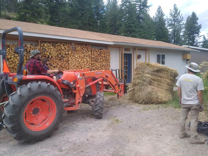 Scott moving the bale