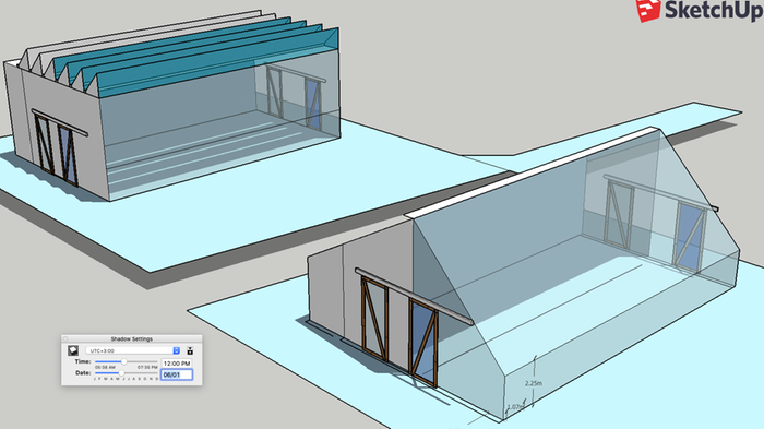 2 roof options, in June