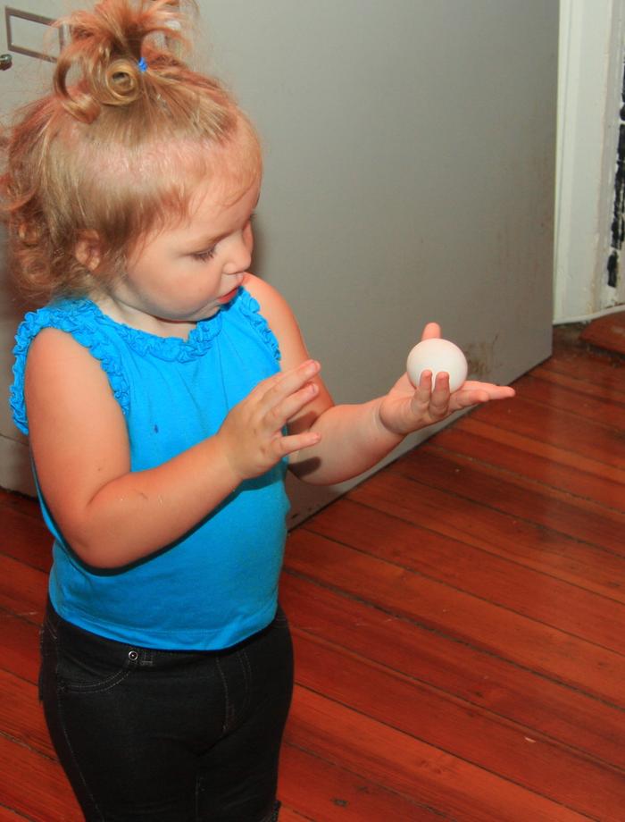 My greatniece with her 1st egg
