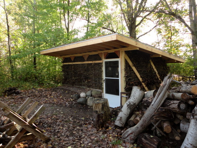 A view of the new woodshed once all the walls were done.