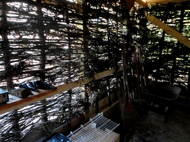 An interior photo to show the cool light effect of the woven walls.