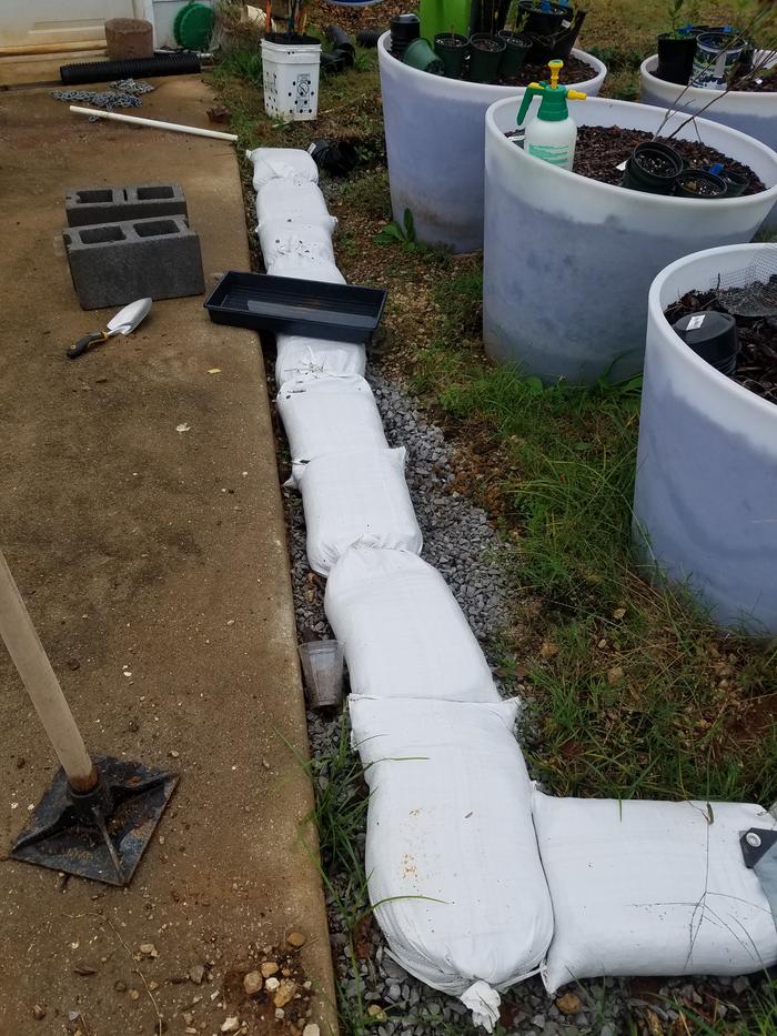 wall around blueberry wicking beds