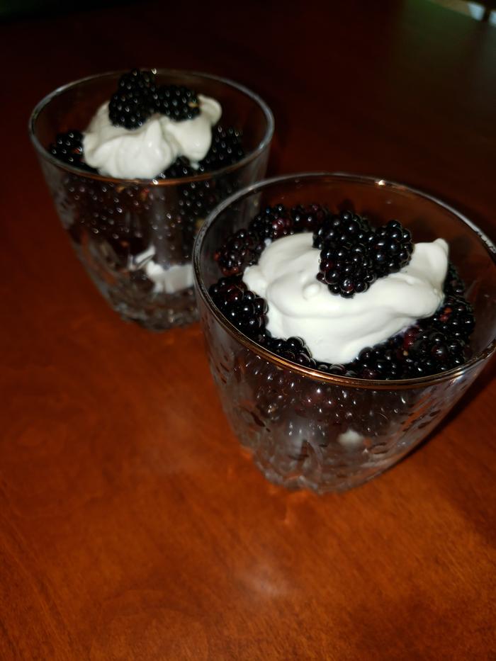 Blackberries &amp; whipped cream!