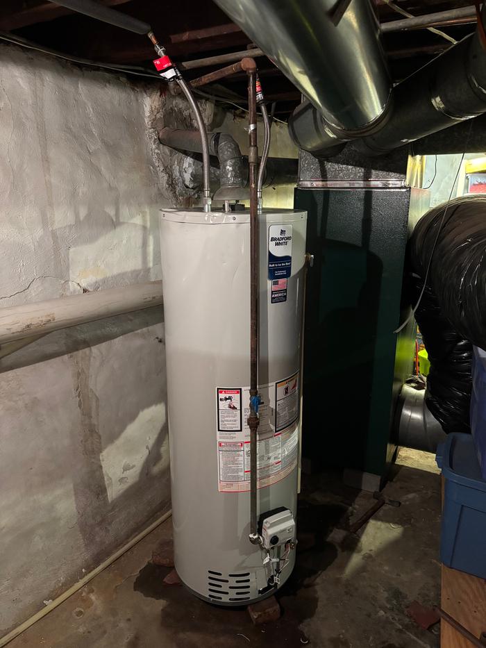 The new water heater installed