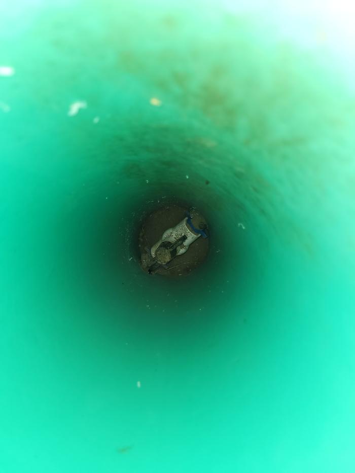 Inside pipe.