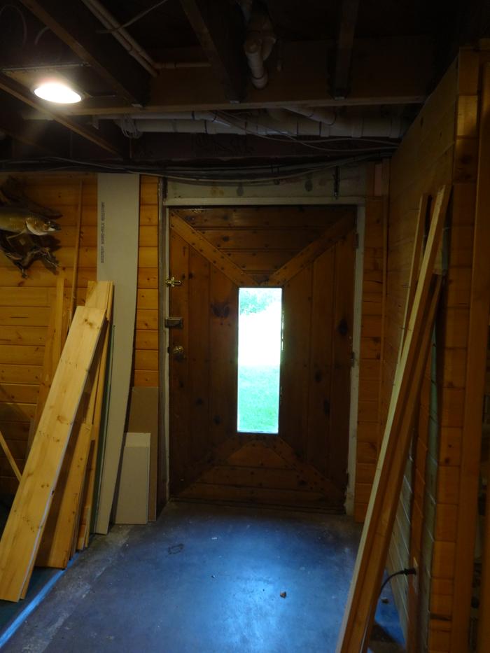 New basement drain piping (now up in joists)