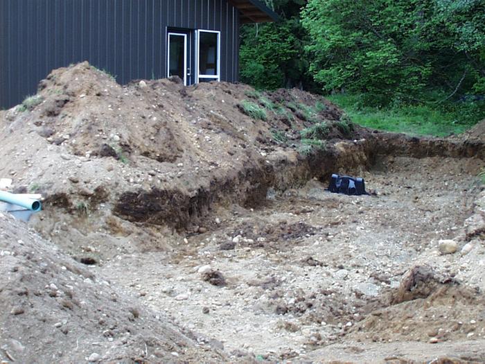 Leach field excavated.