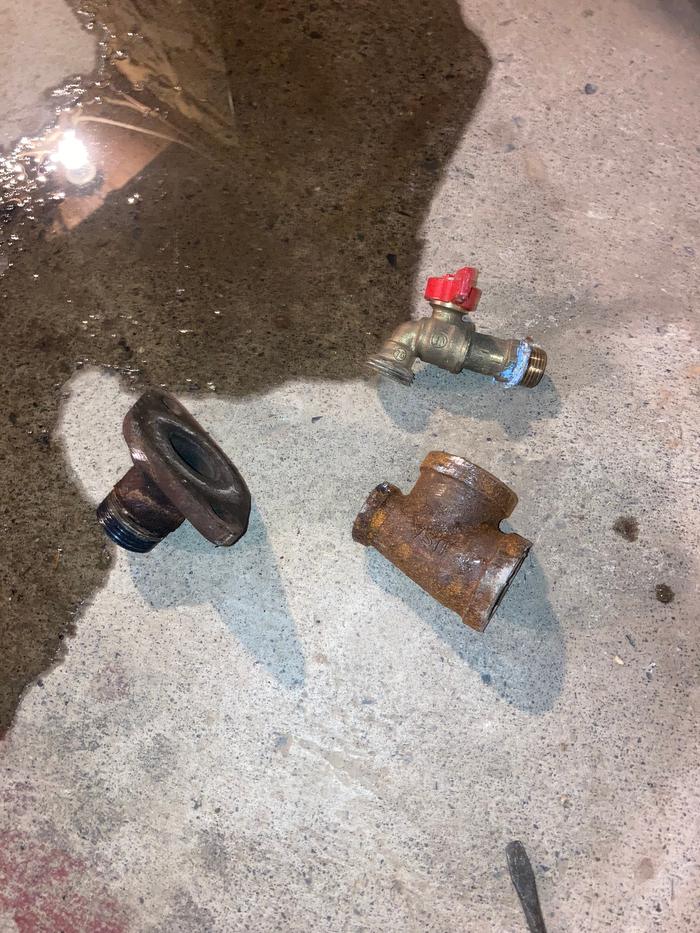 Parts removed from the spare furnace