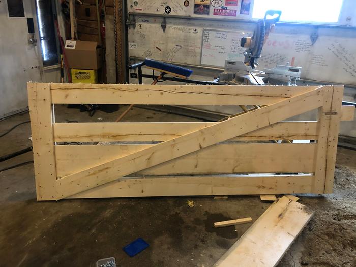 One completed pig gate