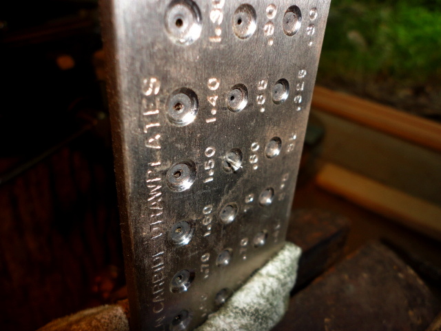 This is just before I pull the wire through my final hole labeled .80. I'm guessing that is .8 mm. 